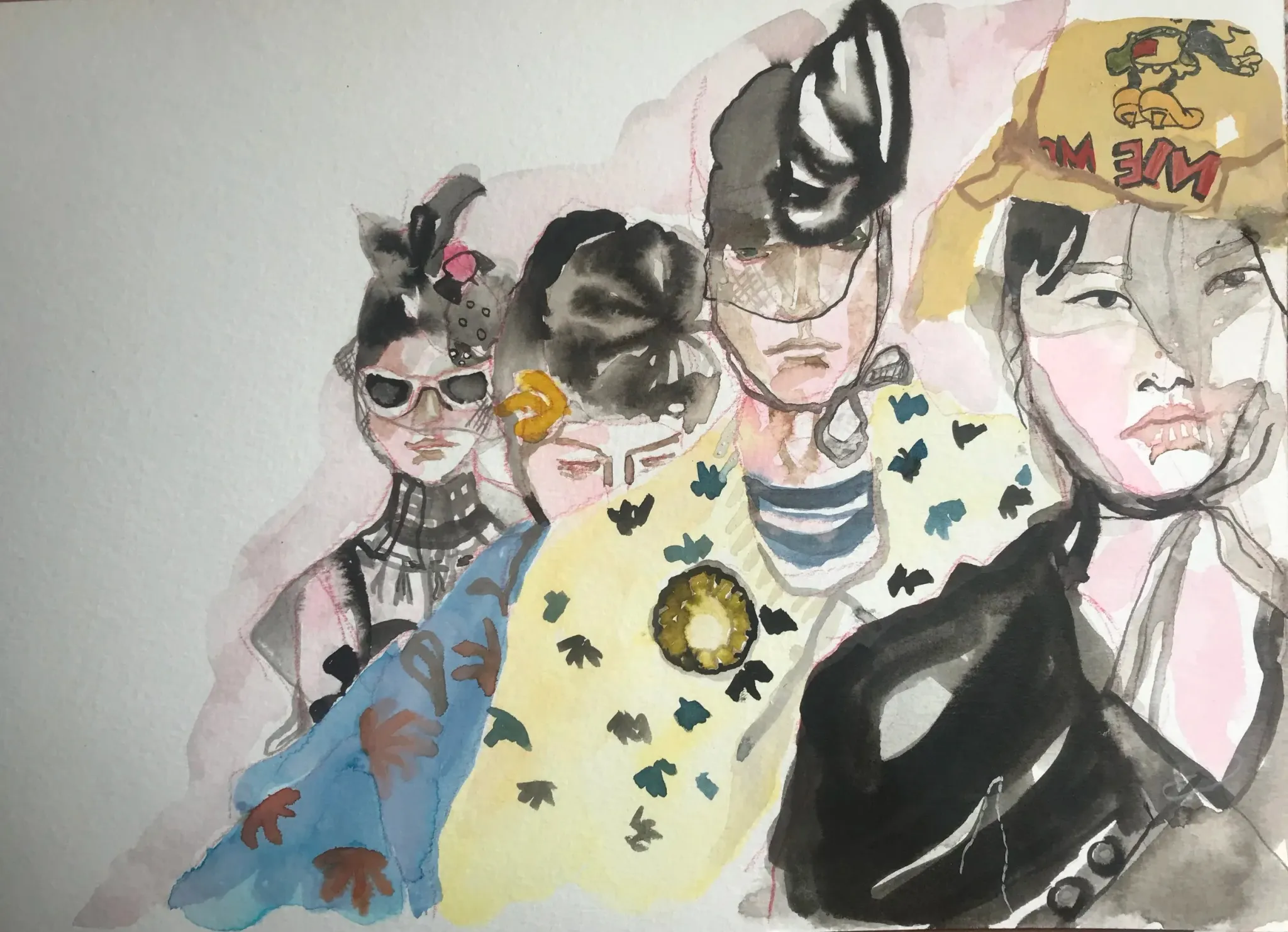 Maison Margiela Finale A/W 23 catwalk illustration.