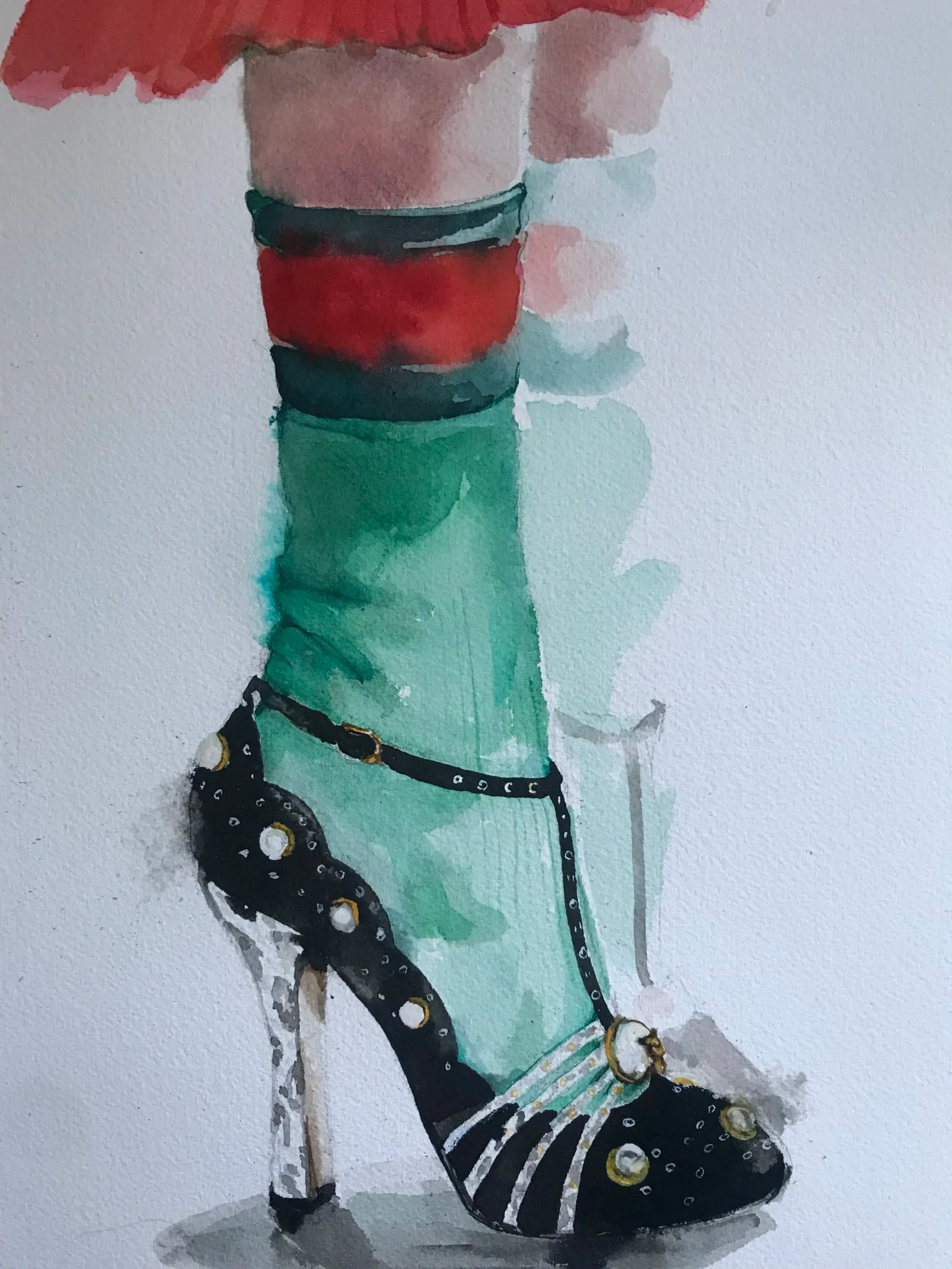 Gucci shoe illustration by Tracey Smith