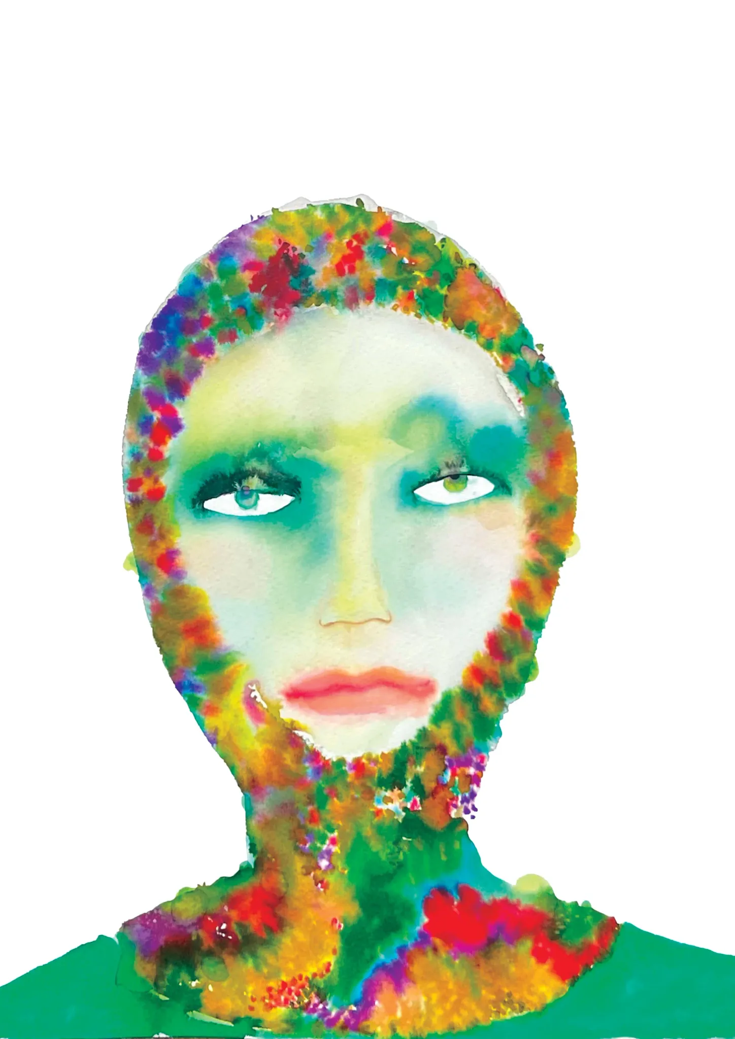 Kiki — Inky Face watercolour illustration by Tracey Smith.