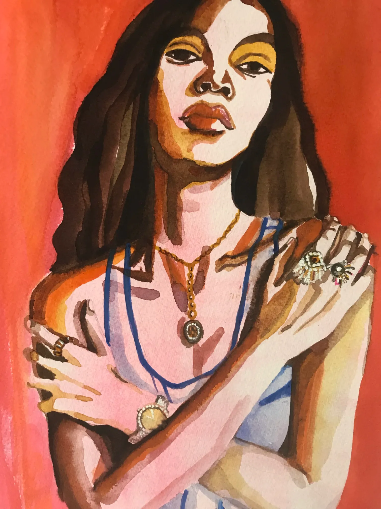 Jewellery editorial illustration.