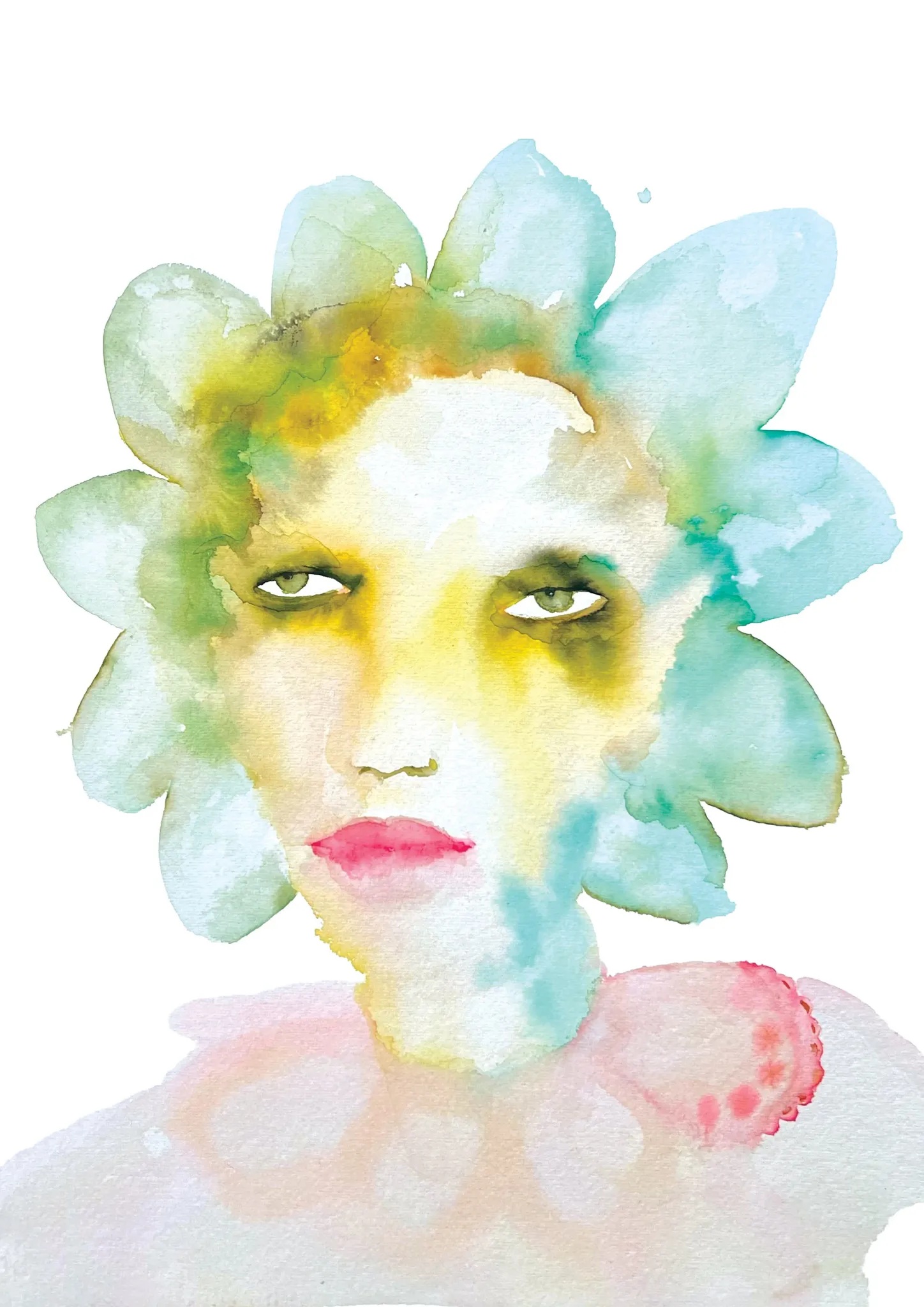 Fern — Inky Face watercolour illustration by Tracey Smith.