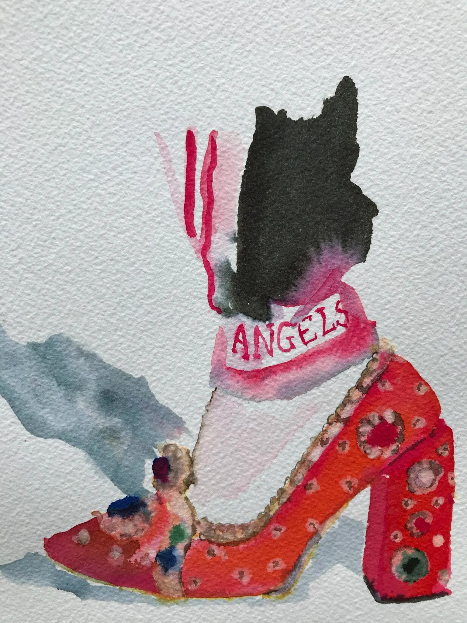 Angels shoe illustration by Tracey Smith