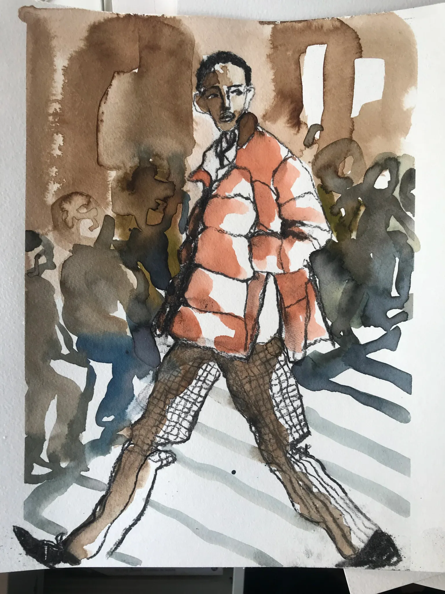 Paul Smith A/W 23 catwalk illustration.