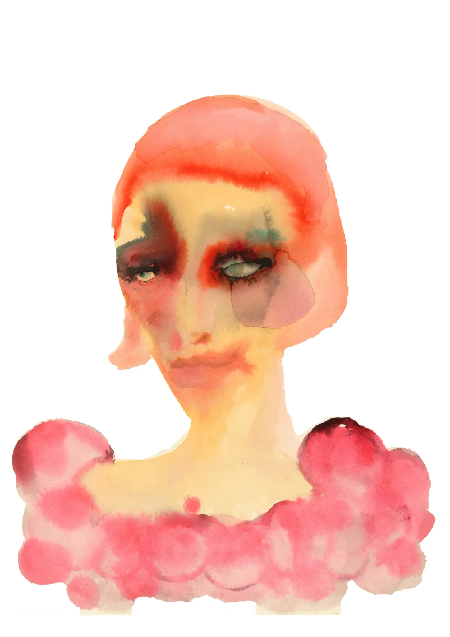 Ottilie — Inky Face watercolour illustration by Tracey Smith.