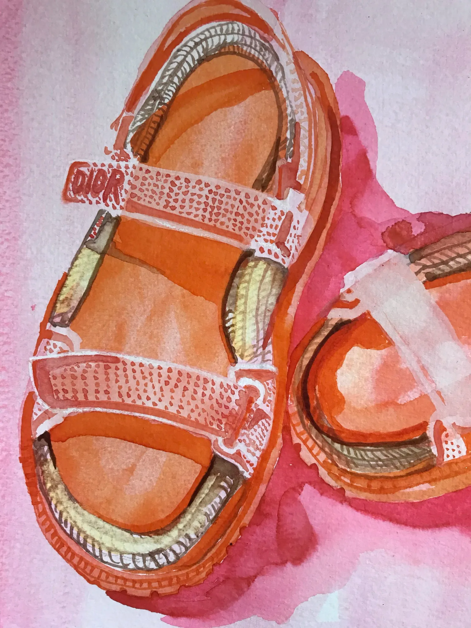 Dior sandal illustration by Tracey Smith