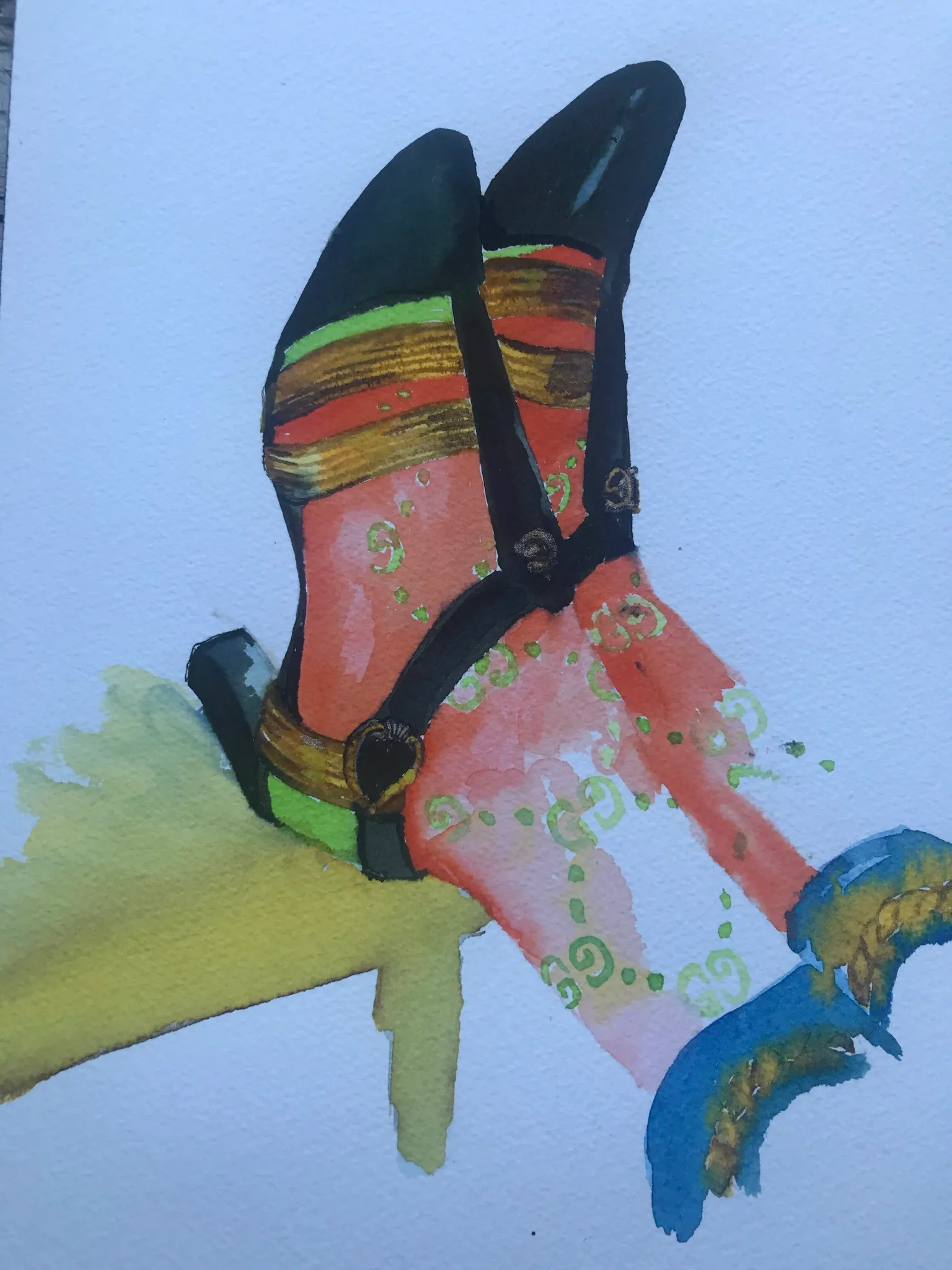 Gucci boot illustration by Tracey Smith