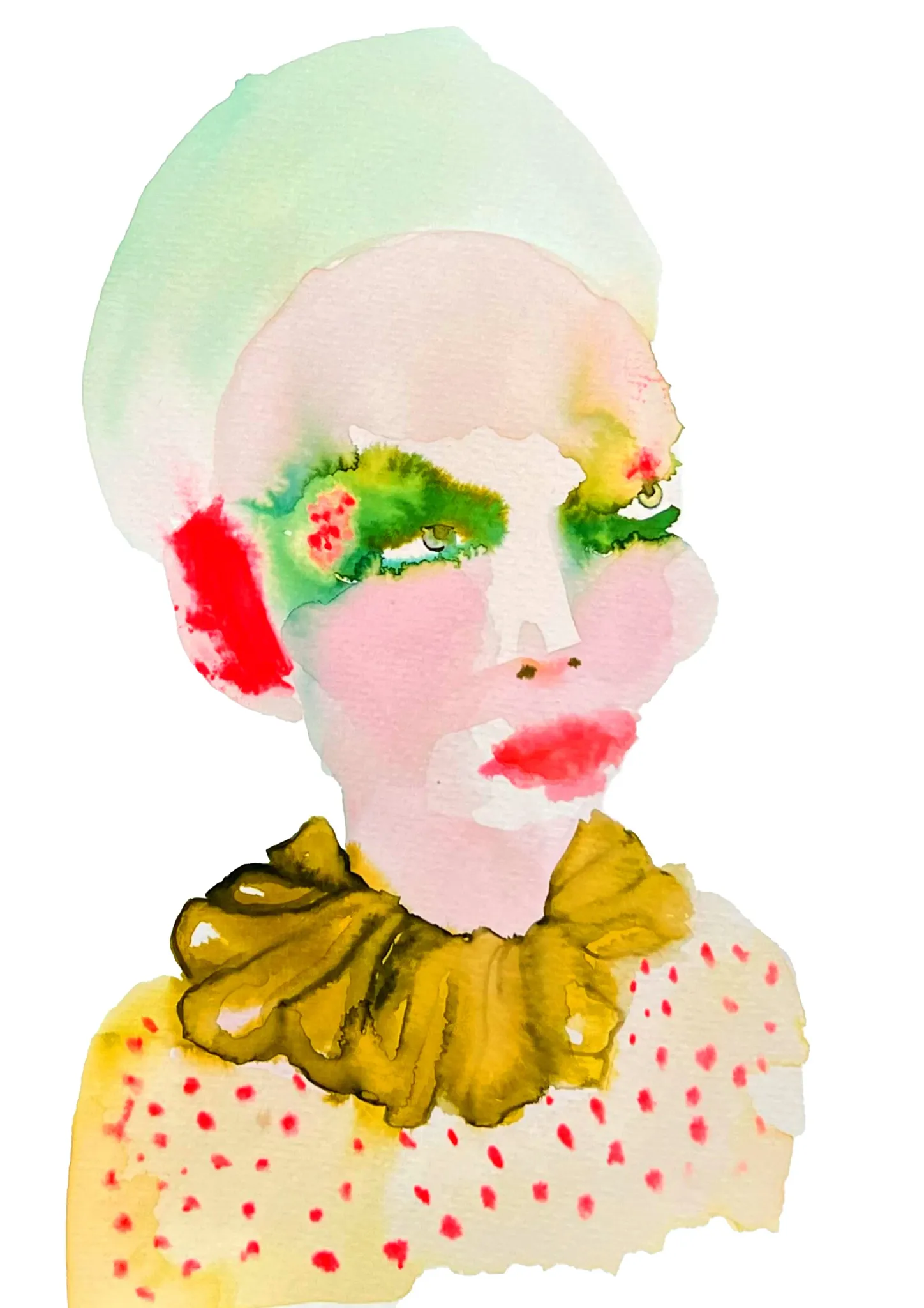 Maude — Inky Face watercolour illustration by Tracey Smith.