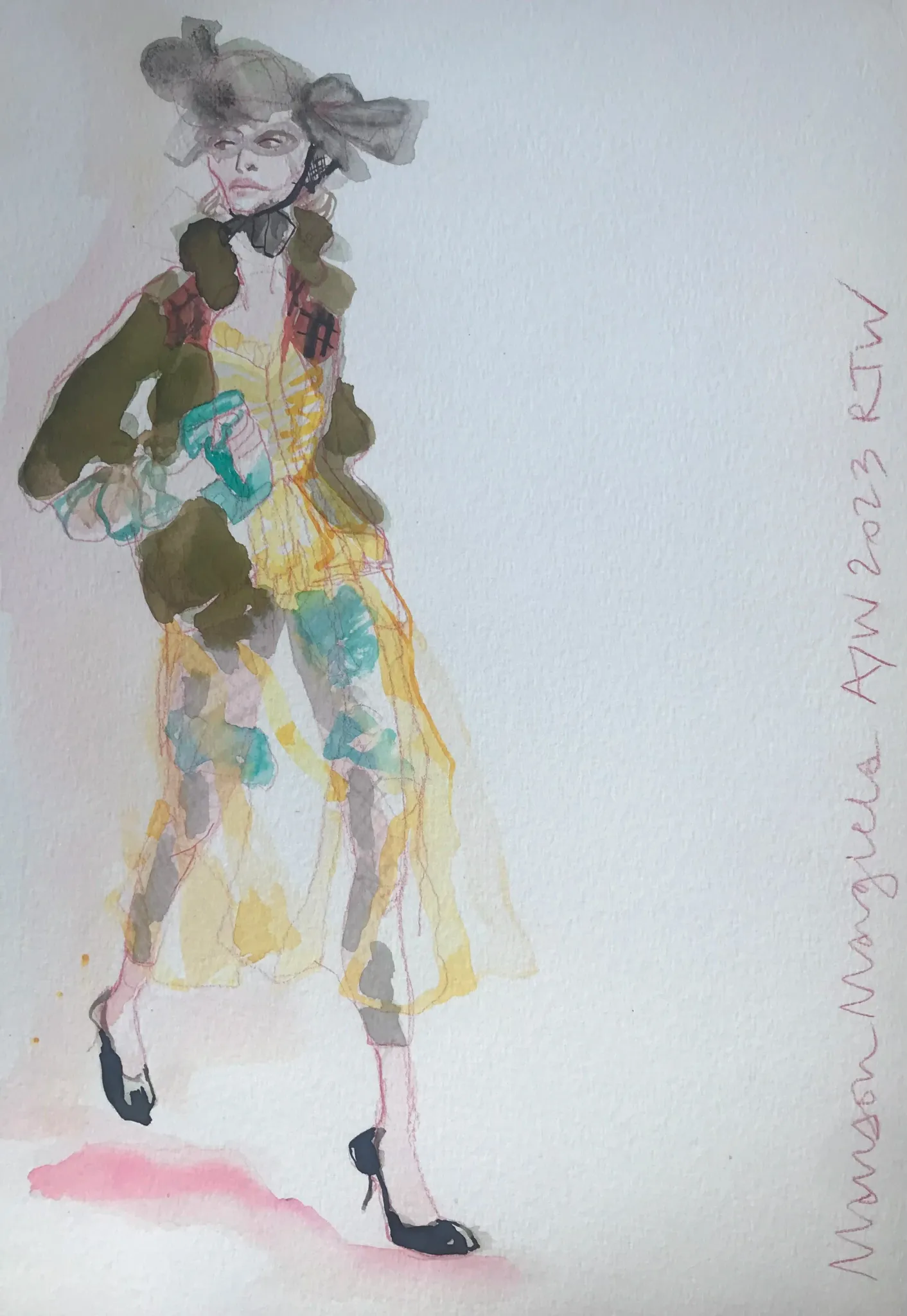 Maison Margiela A/W 23 catwalk illustration.