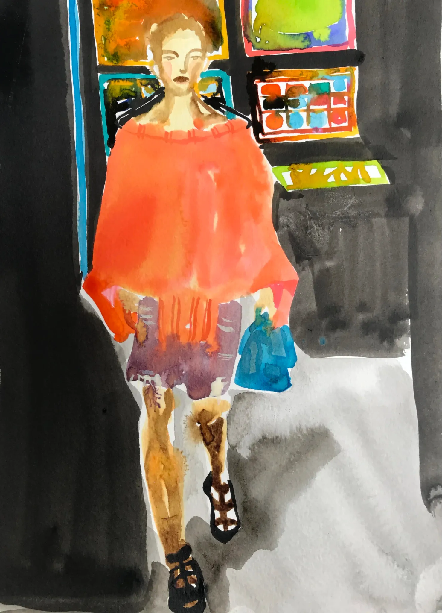 JW Anderson S/S23 catwalk illustration.