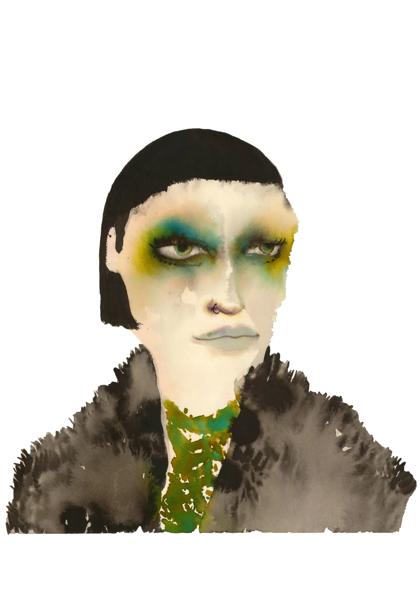 Magda — Inky Face watercolour illustration by Tracey Smith.