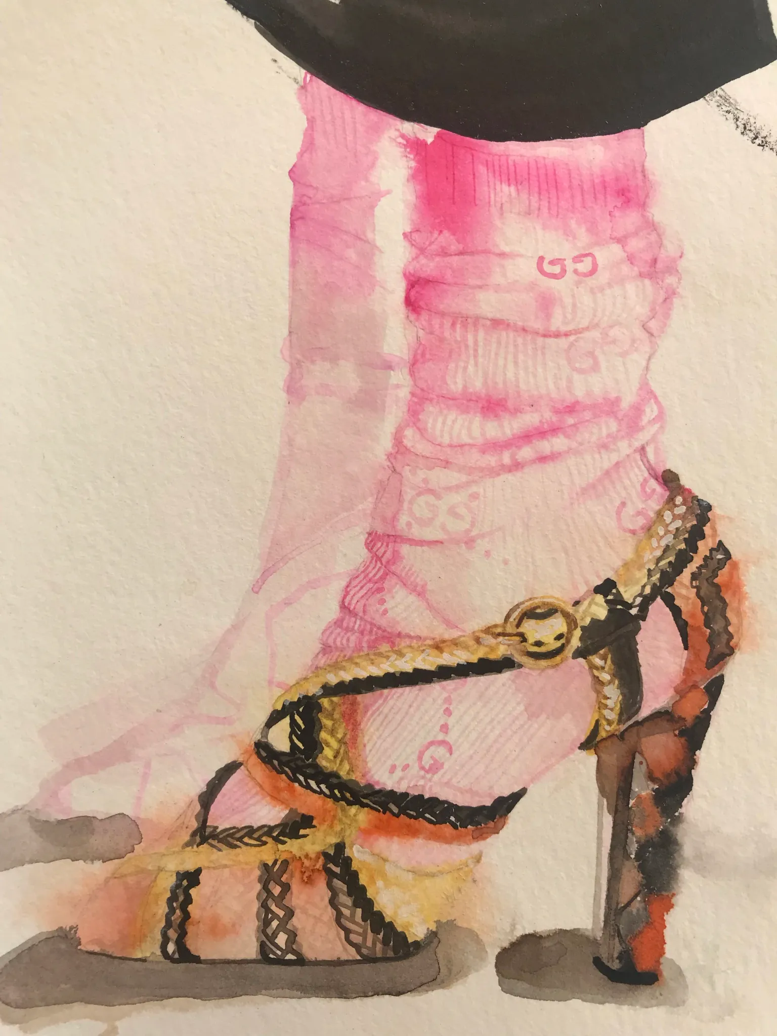 Gucci shoe illustration by Tracey Smith
