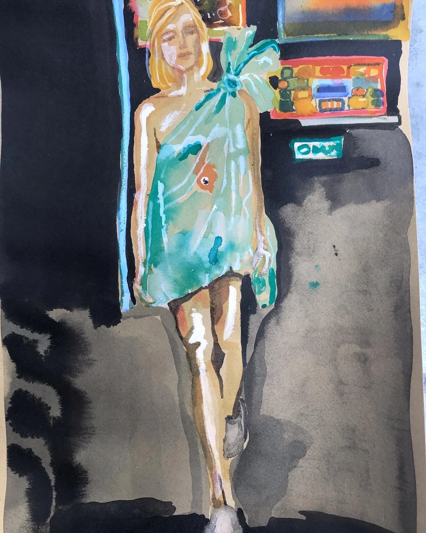 JW Anderson S/S23 catwalk illustration.