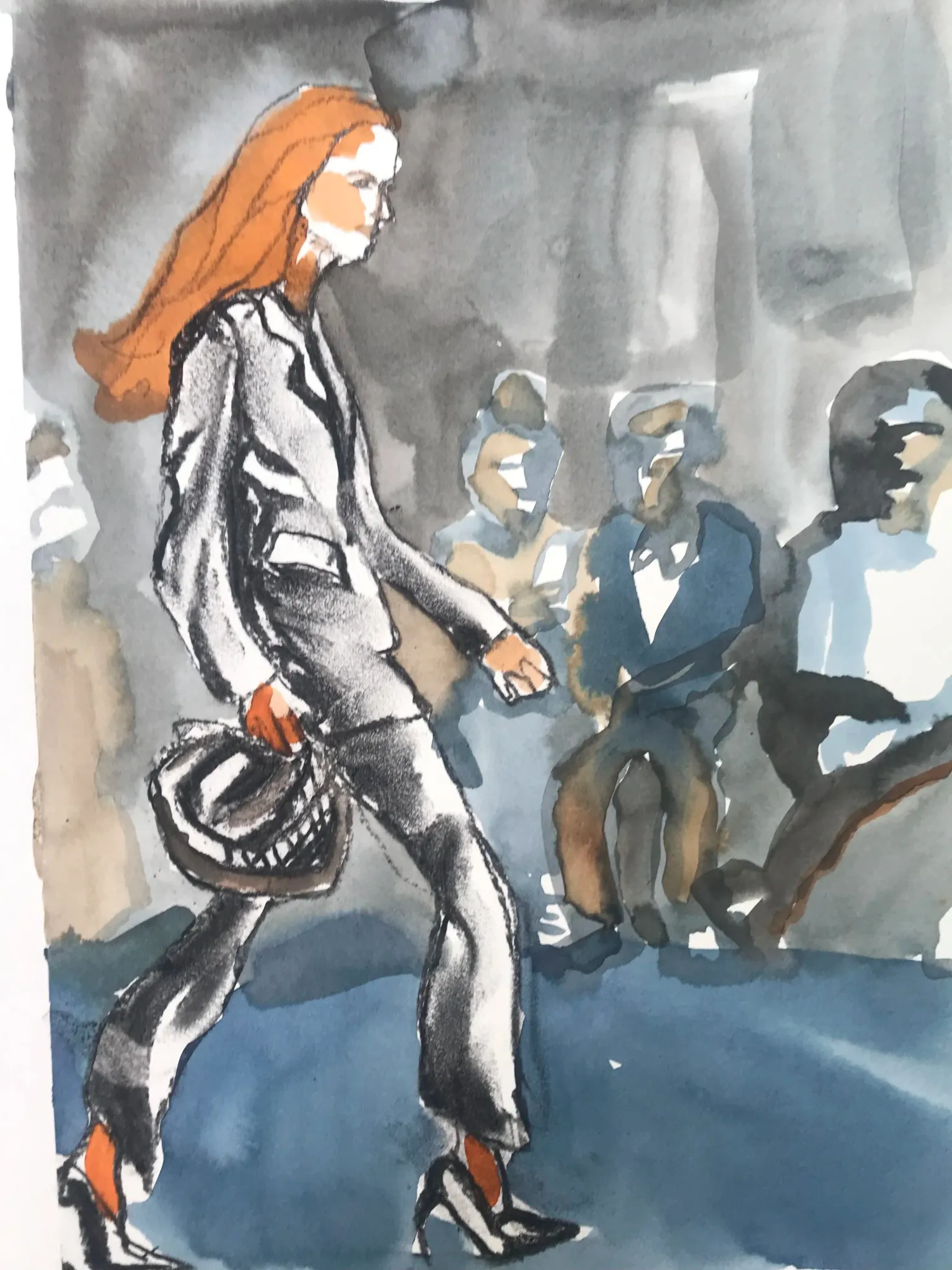 Bottega Veneta S/S 23 catwalk illustration.