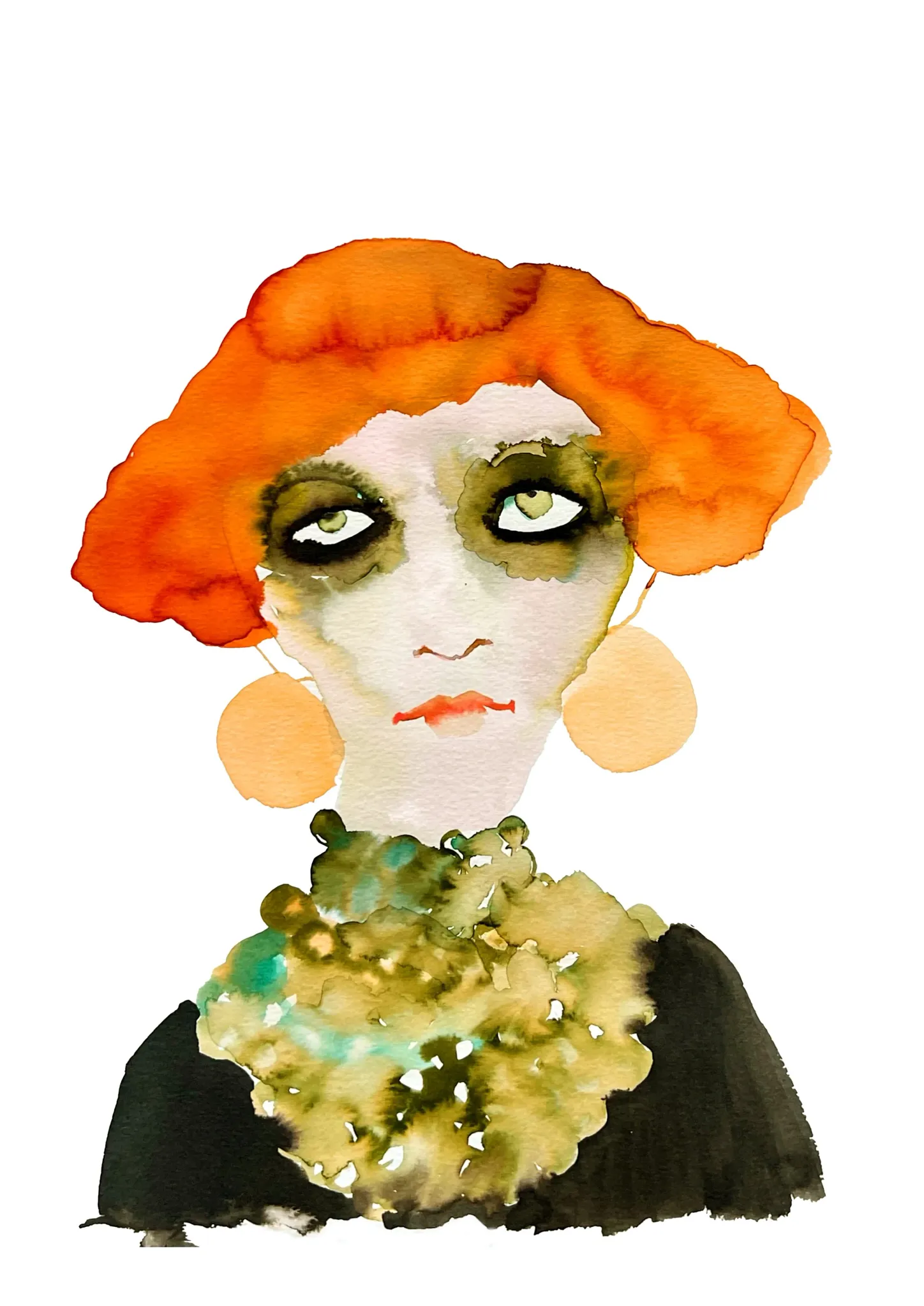 Marchesa Luisa — Inky Face watercolour illustration by Tracey Smith.