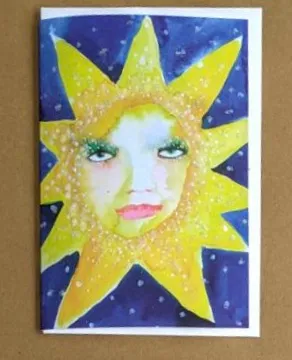 Glittery Star A6 Christmas card illustrated by Tracey Smith